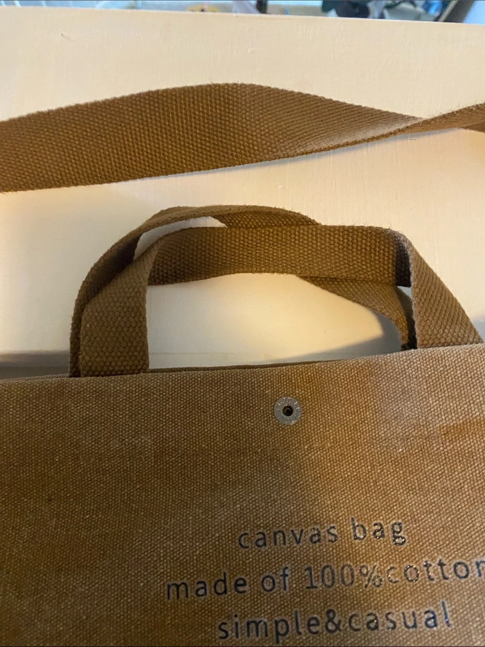 Brown Canvas Crossbody Tote - Casual Everyday Bag